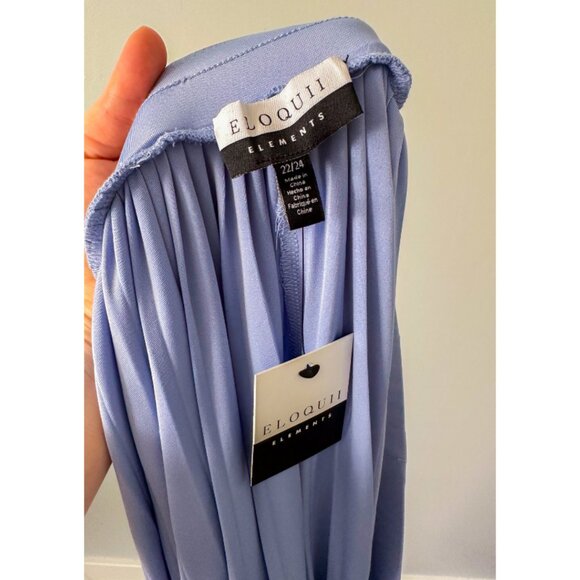 Eloquii Nepal Full Length Pleated Pull-On Asymmetrical Maxi Skirt - Picture 3 of 8